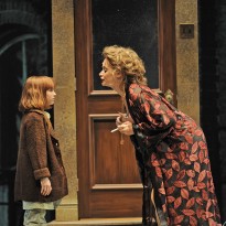 Caroline Heffernan (left) is Annie and Christine Sherrill is Miss Hannigan