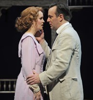Emily Rohm as Marian Paroo and Stef Tovar as Harold Hill in The Music Man
