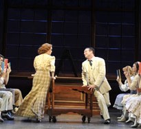 Emily Rohm as Marian Paroo and Stef Tovar as Harold Hill in The Music Man
