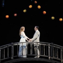 Emily Rohm as Marian Paroo and Stef Tovar as Harold Hill in The Music Man