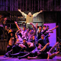 Fiddler on the Roof, featuring David Girolmo (center) as Tevye, runs through March 24, 2013 at the Paramount Theatre. Photo by Liz Lauren.