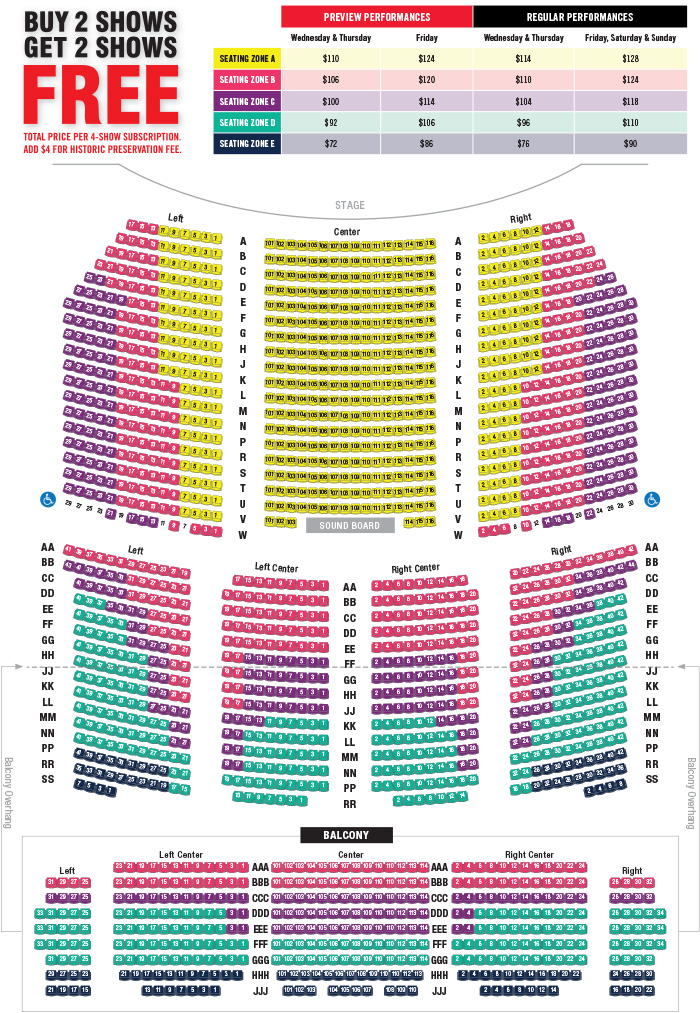 Broadway Seating Map | The Paramount Theatre - Aurora, IL