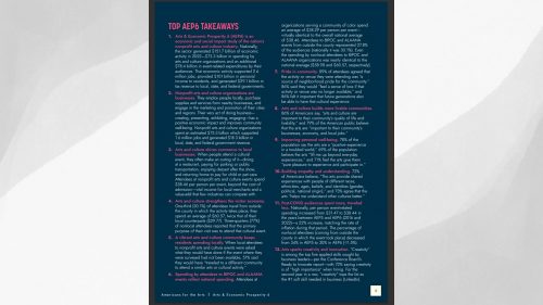 Top Arts & Economic Prosperity 6 (AEP6) Takeaways